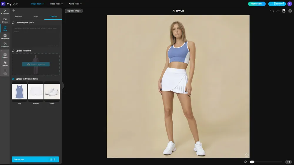 The three pieces combined into one outfit on the model