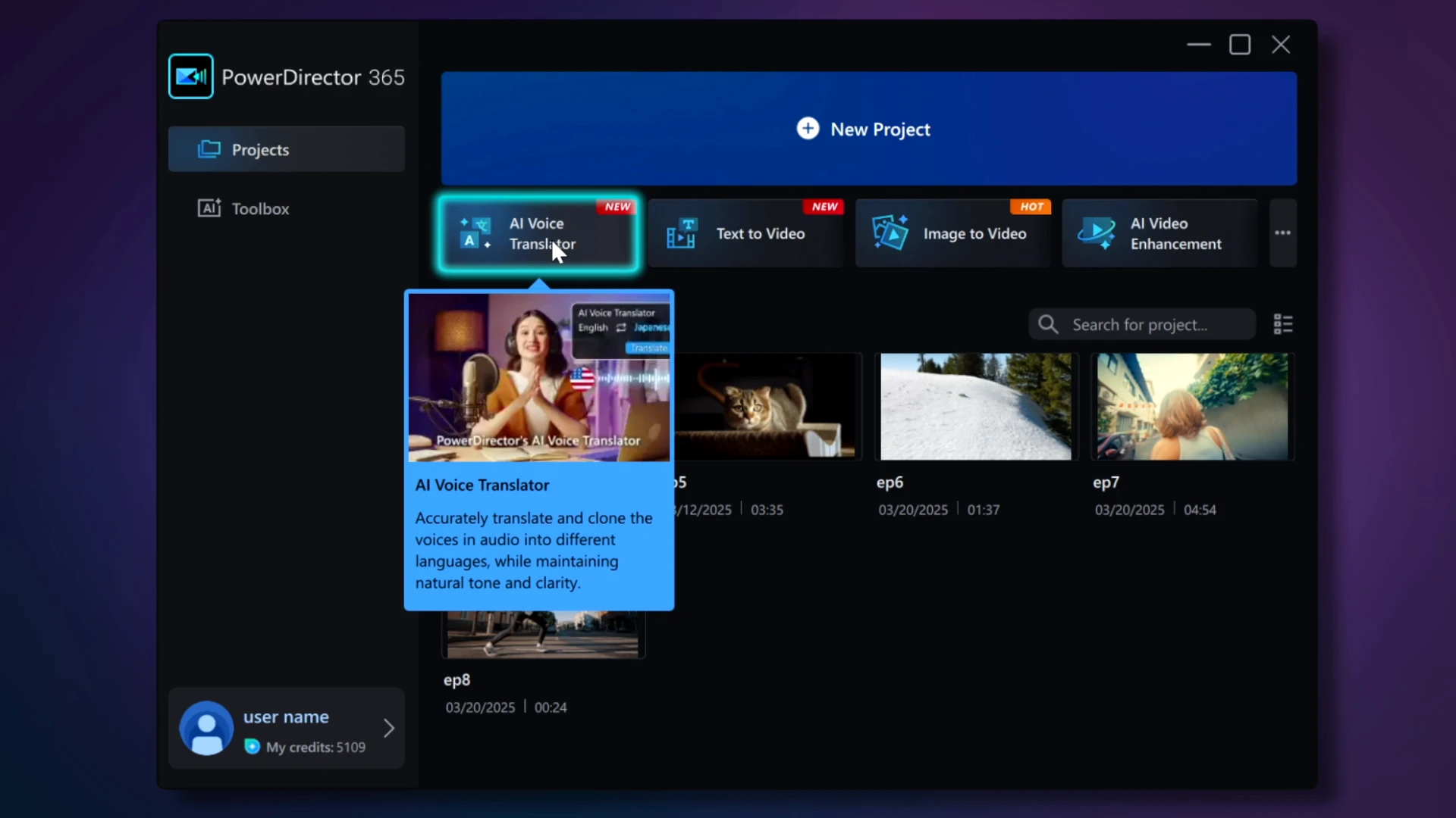 A Launcher tool shortcut showing a hover preview and description
