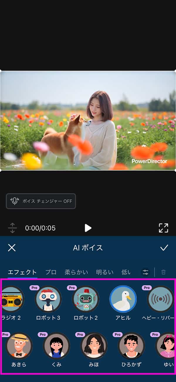 PowerDirector UI サンプル