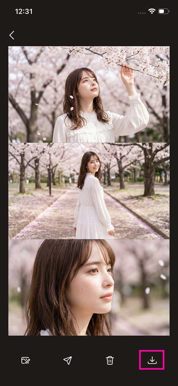 PhotoDirector 桜ポートレート作り方