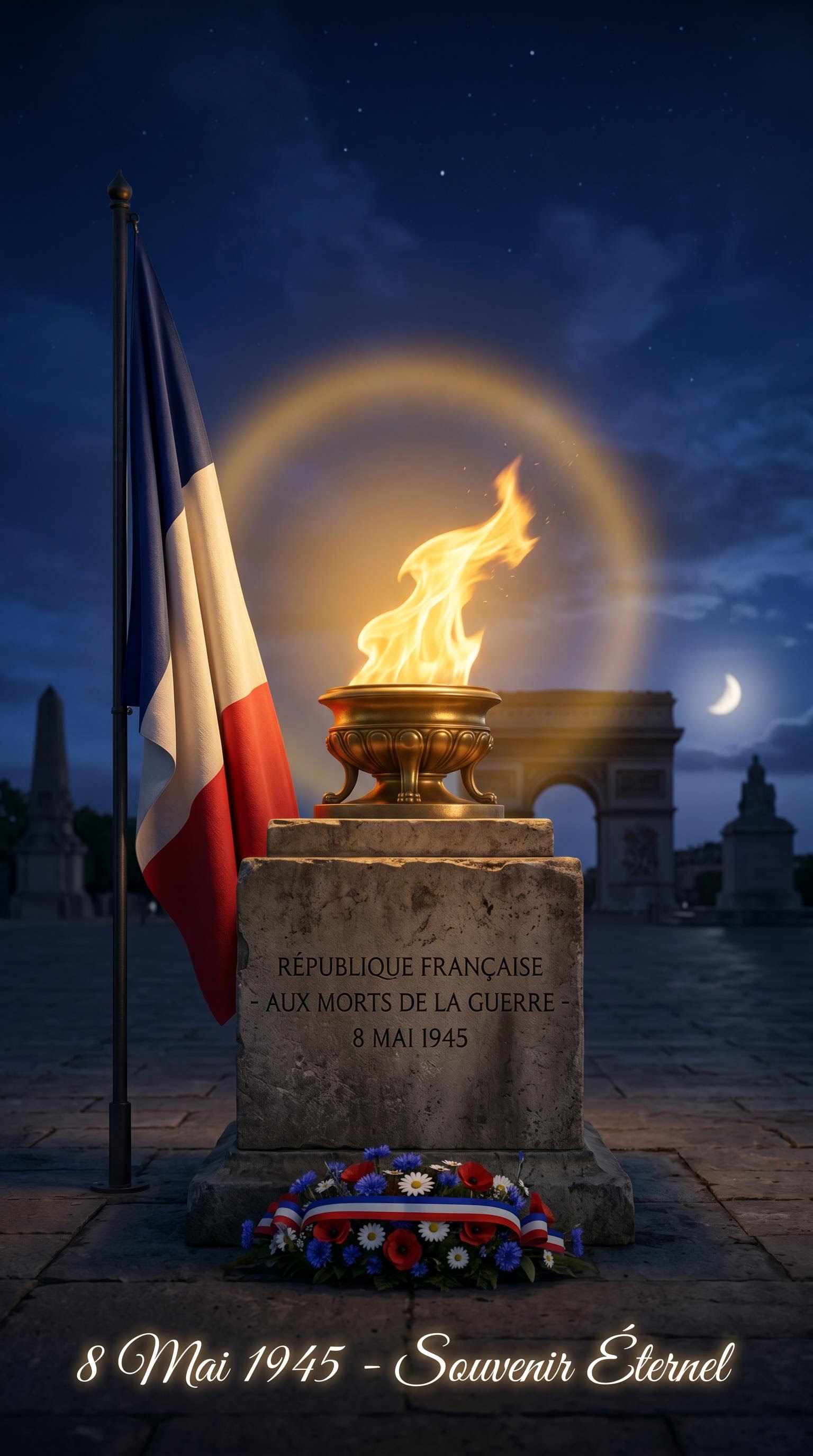 Image du 8 mai conçue pour être animée, générée par IA