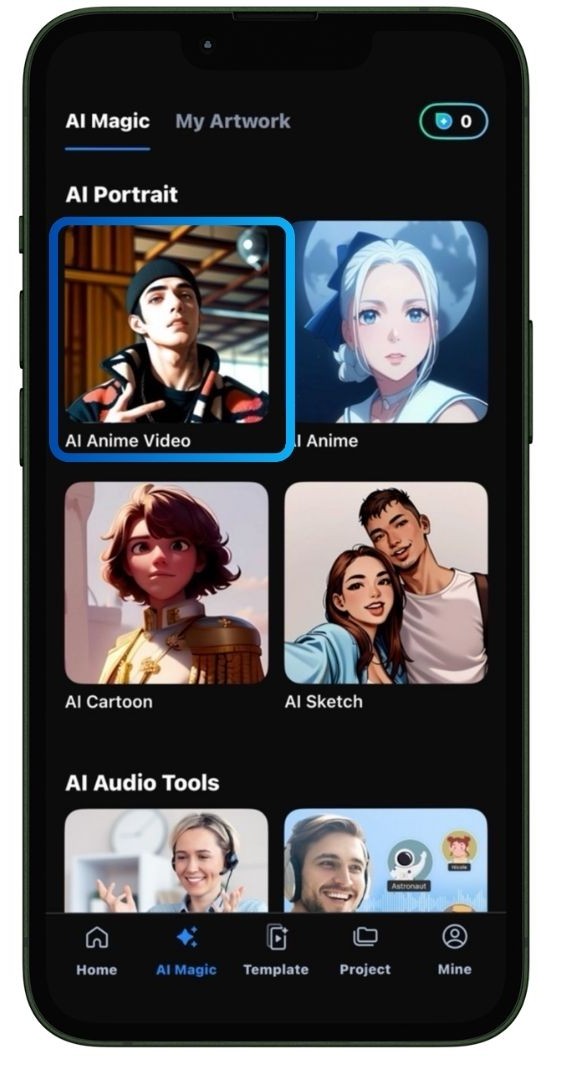 launcher of PowerDirector and highlight AI Anime Video feature icon