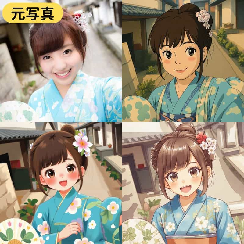 AIで写真をイラスト化の例