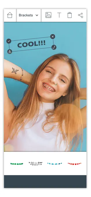 Piercings y brackets foto fake
