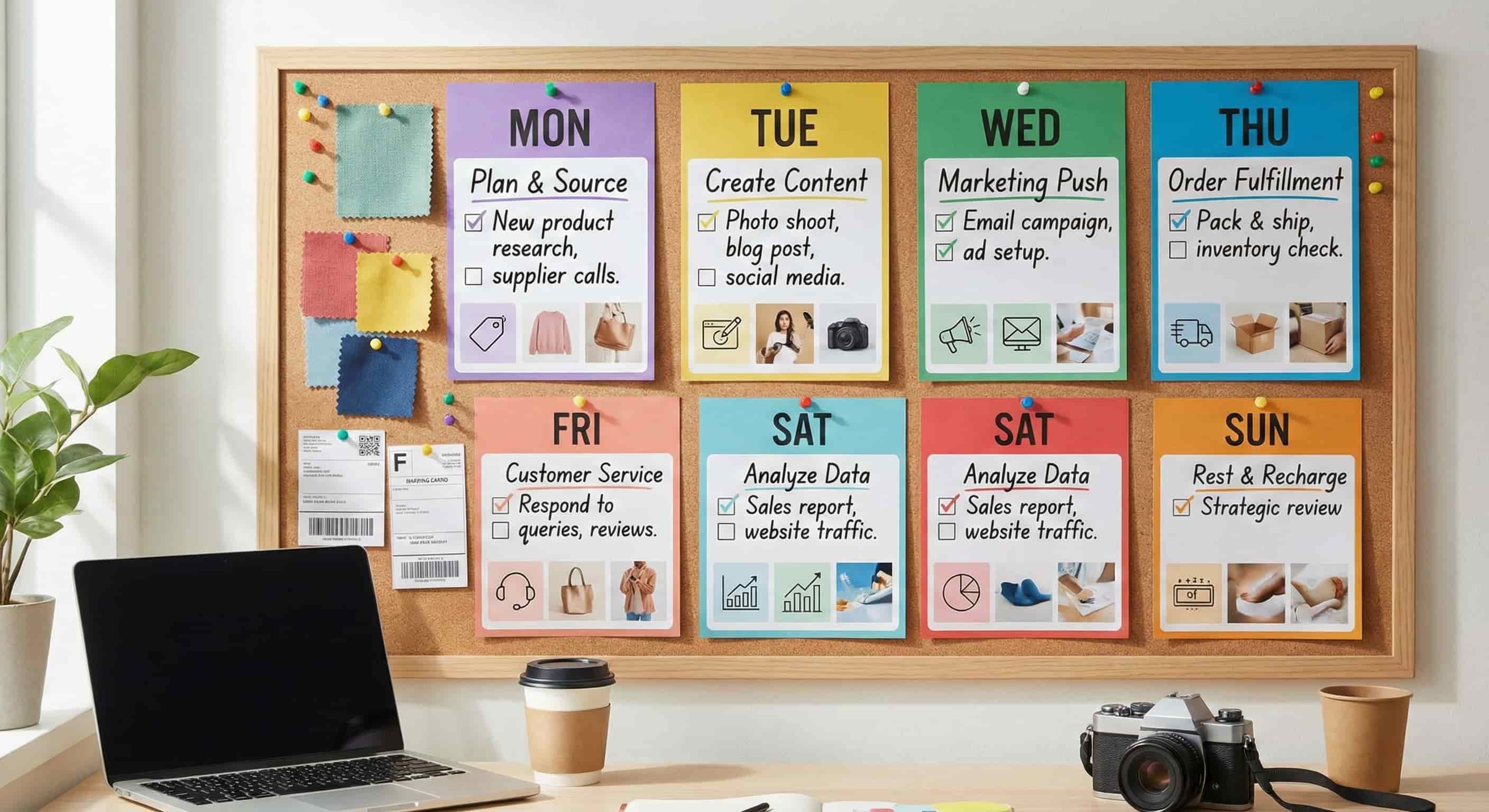 Calendario para negocio de ecommerce generado con un prompt de Grok