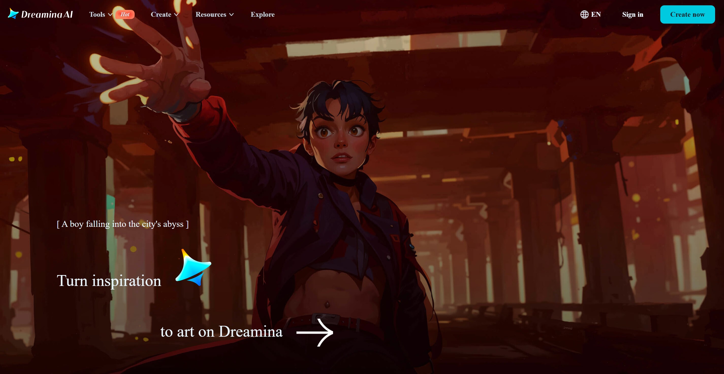 Sitio web oficial de Dreamina IA