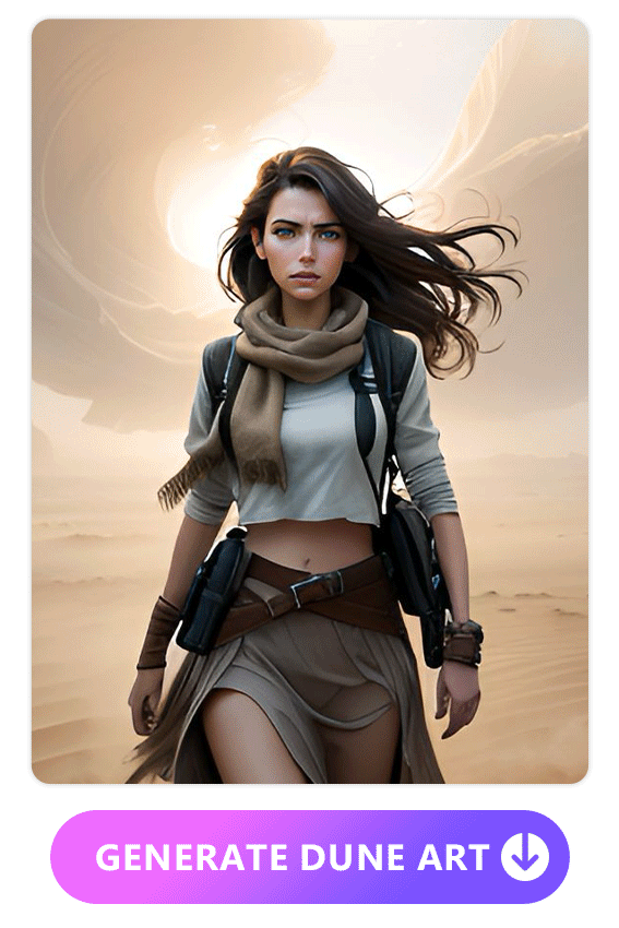 4 Dune-style characters generated by Vivid AI's text to image feature