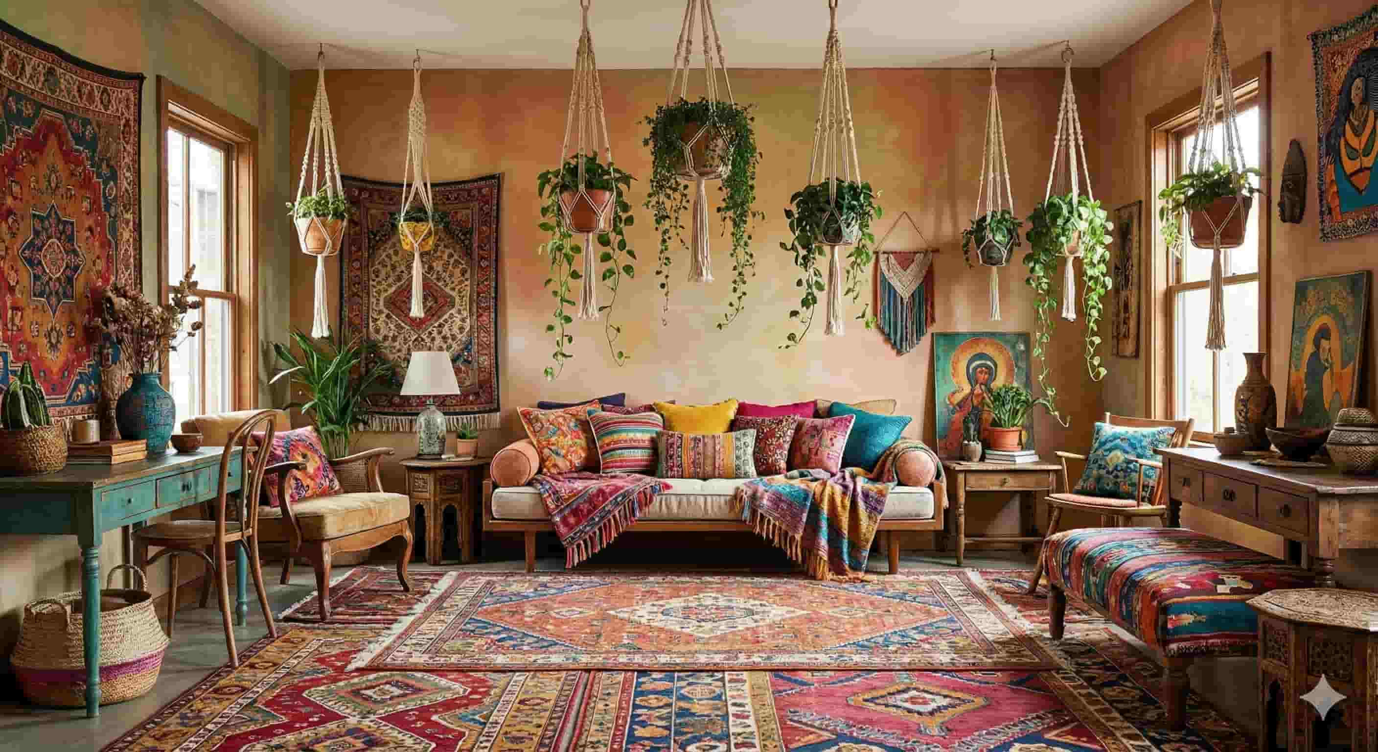 Ejemplo de estilo de decoración boho-chic
