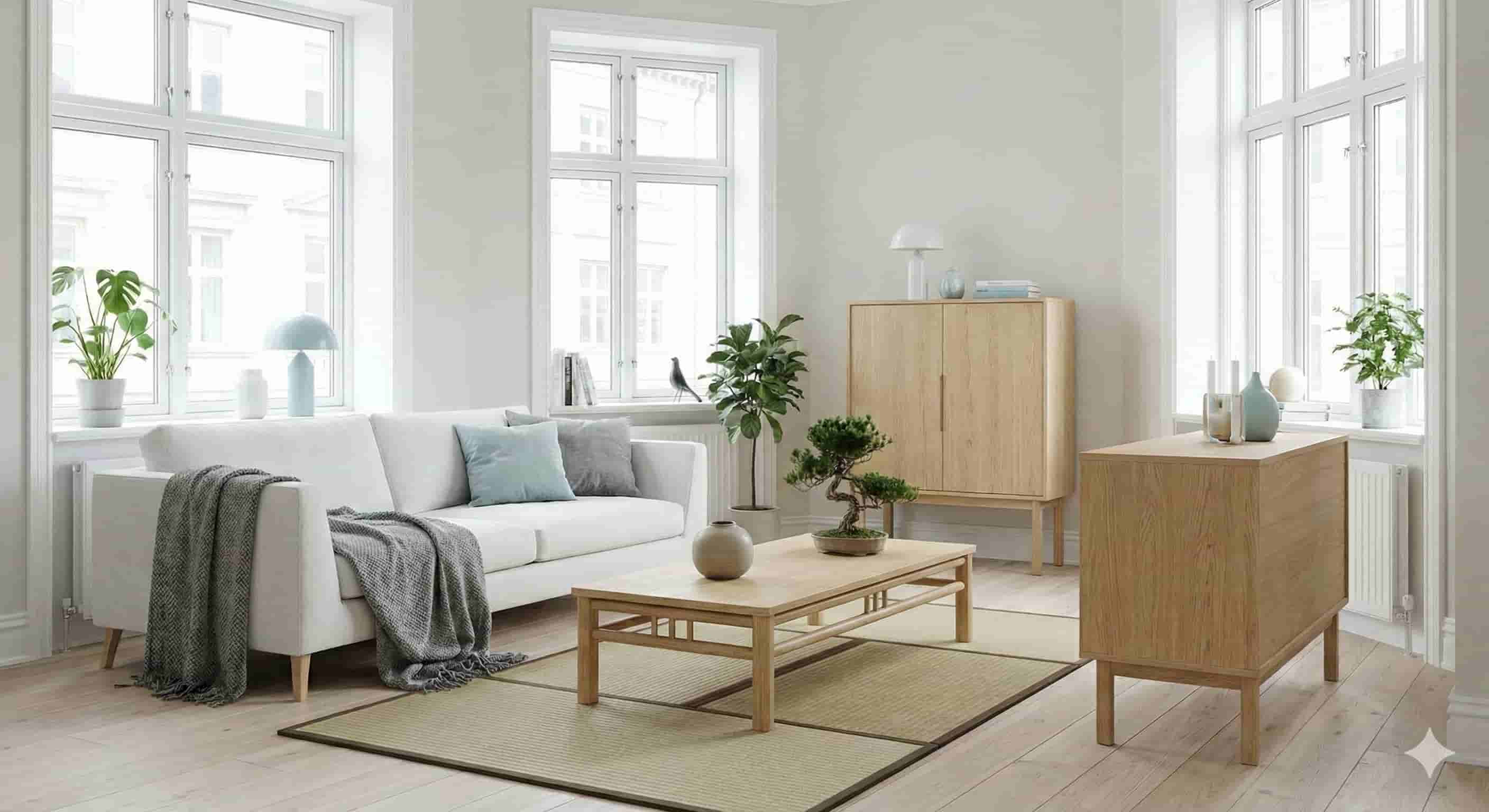 Ejemplo de estilo de decoración Japandi