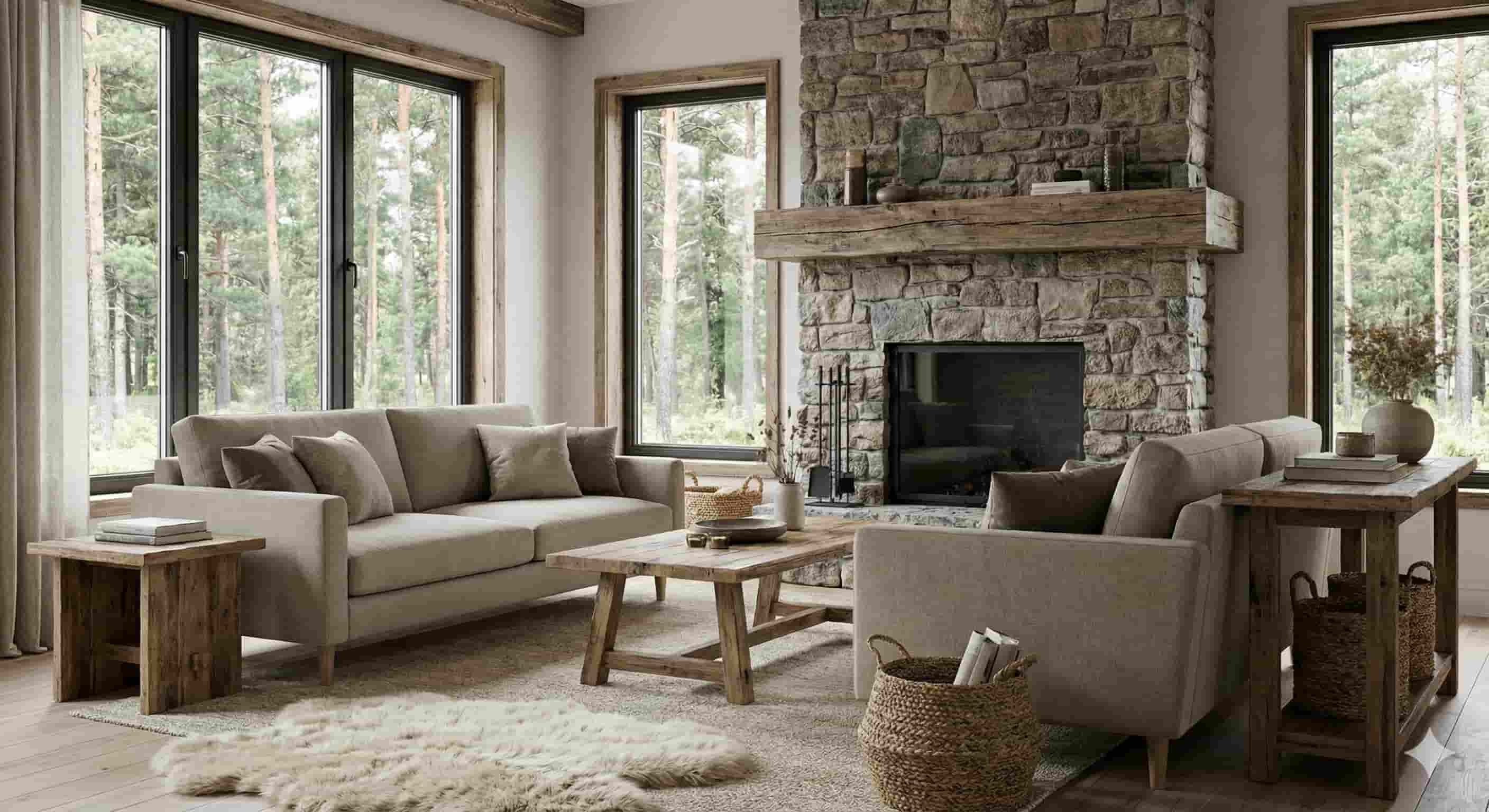 Ejemplo de estilo de decoración rústico moderno