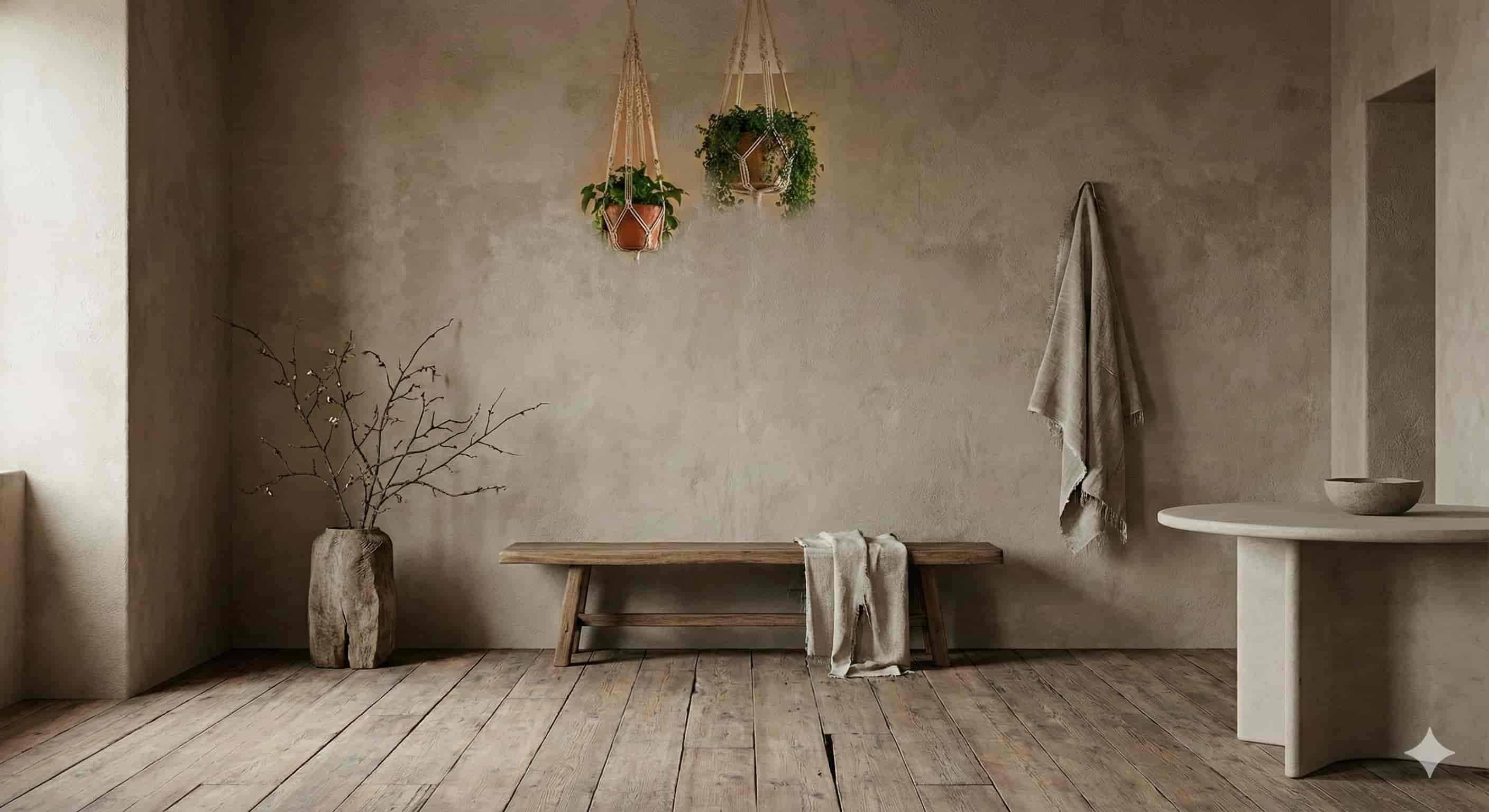 Ejemplo de estilo de decoración wabi-sabi