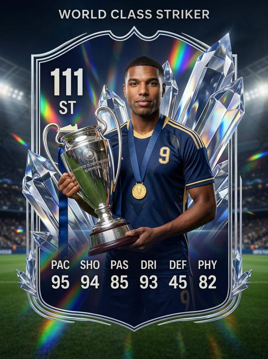 Holographic football player card AI filter