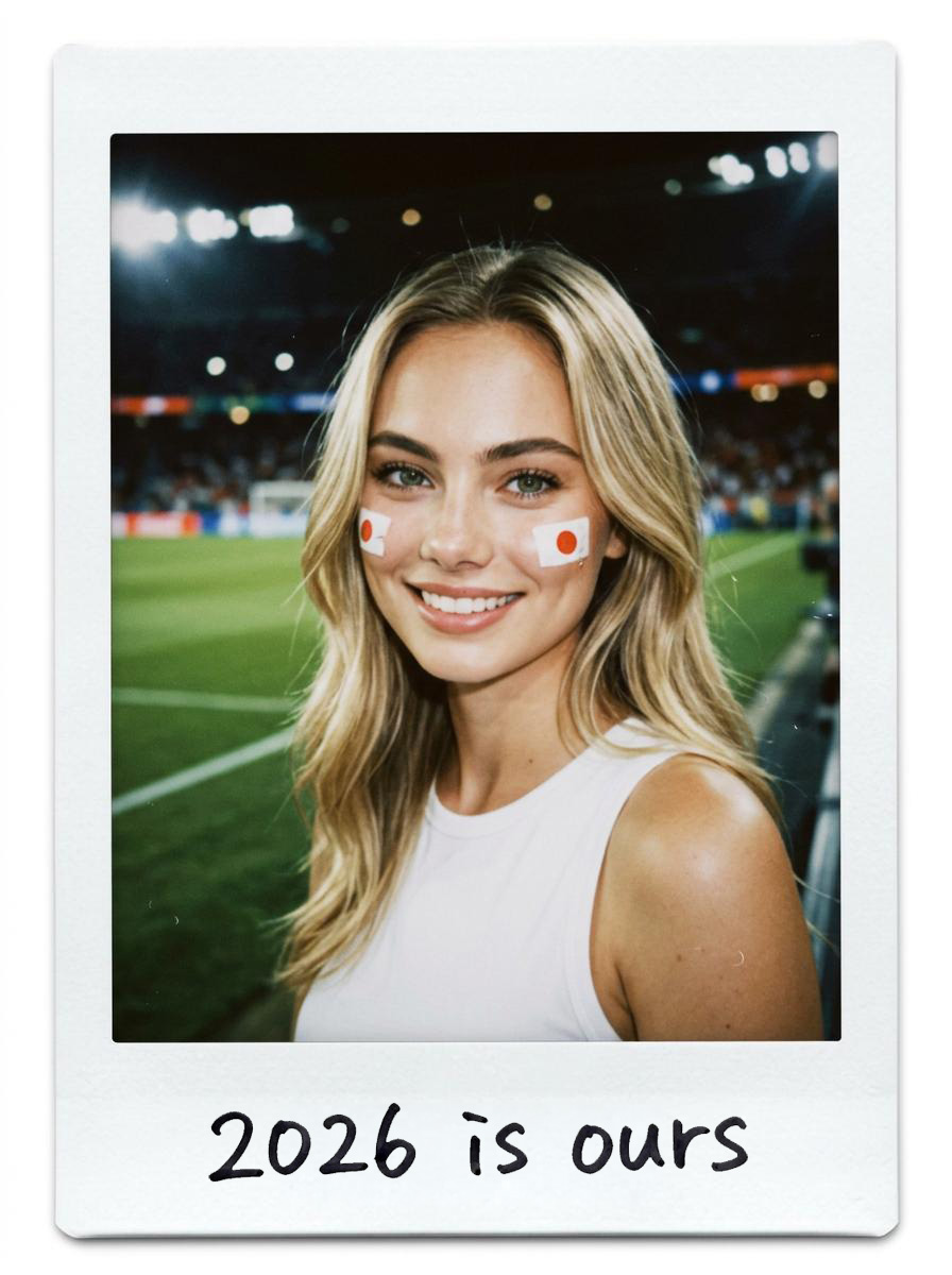 Polaroid World Cup fan photo with face paint