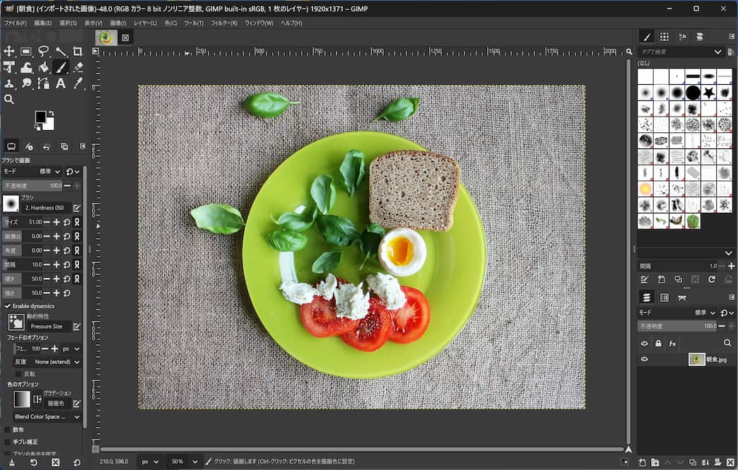 GIMP インターフェース
