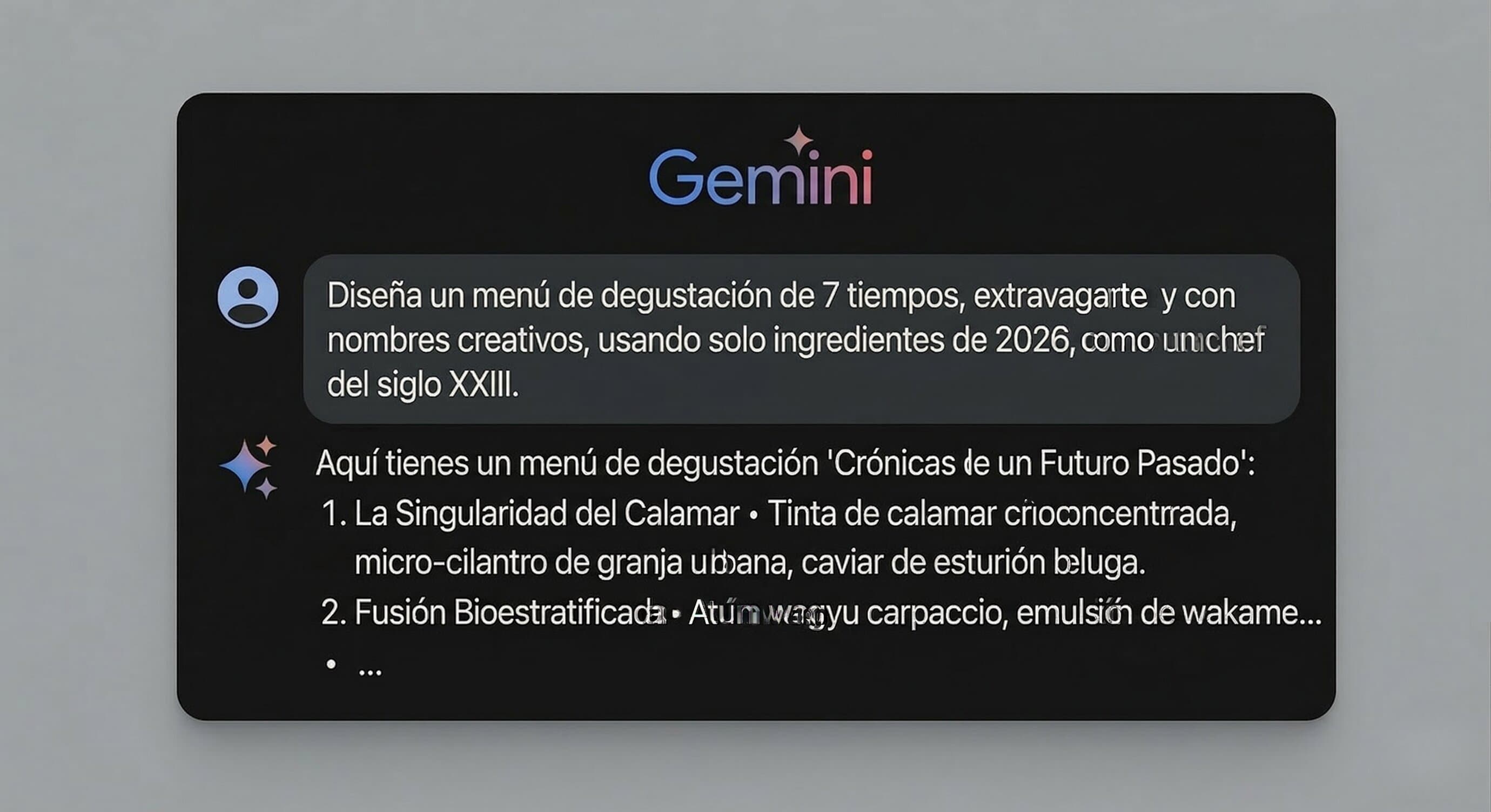 Ejemplo de prompt divertido para Gemini