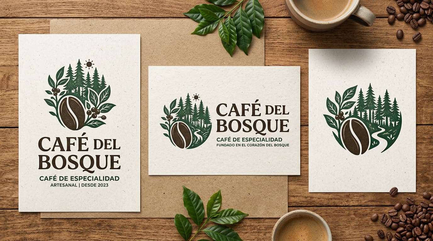Logos para una empresa de café creado con Gemini