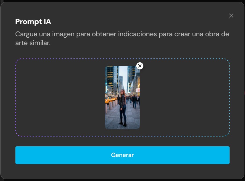 UI del generador de prompts de ChatGPT