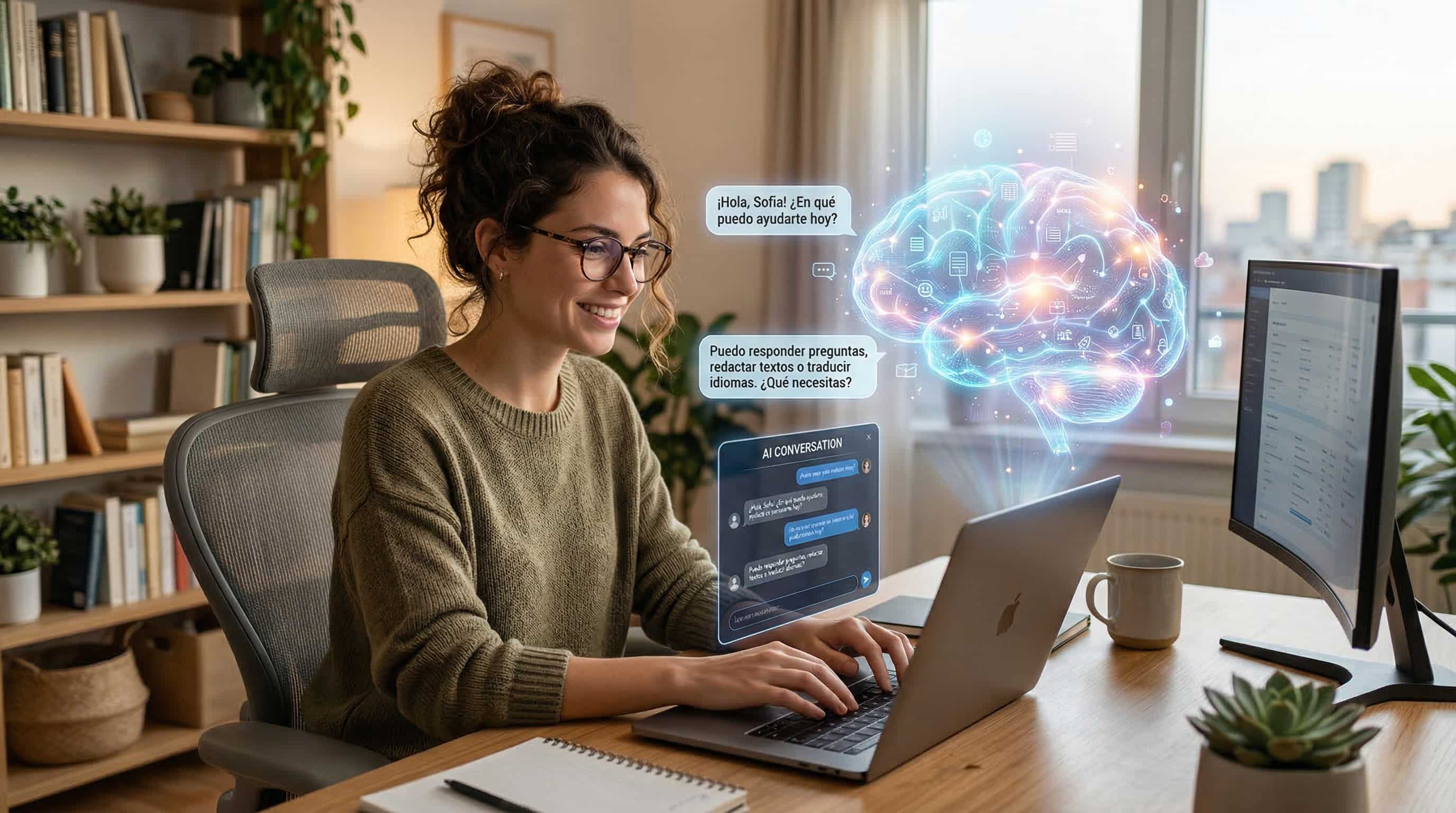 Persona utilizando una IA conversacional