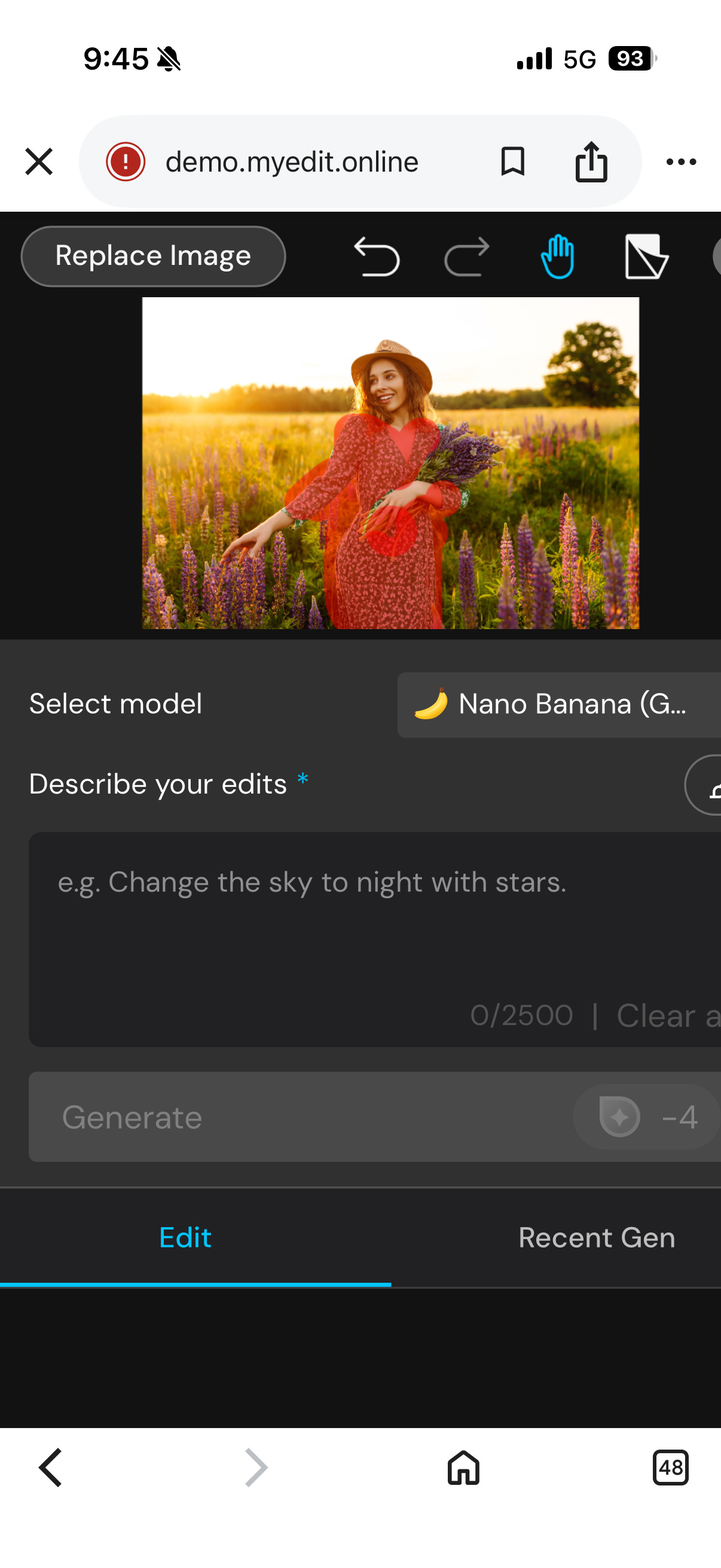 Highlight clothing area to edit clothes in photo