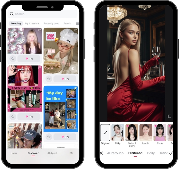 Meitu app UI