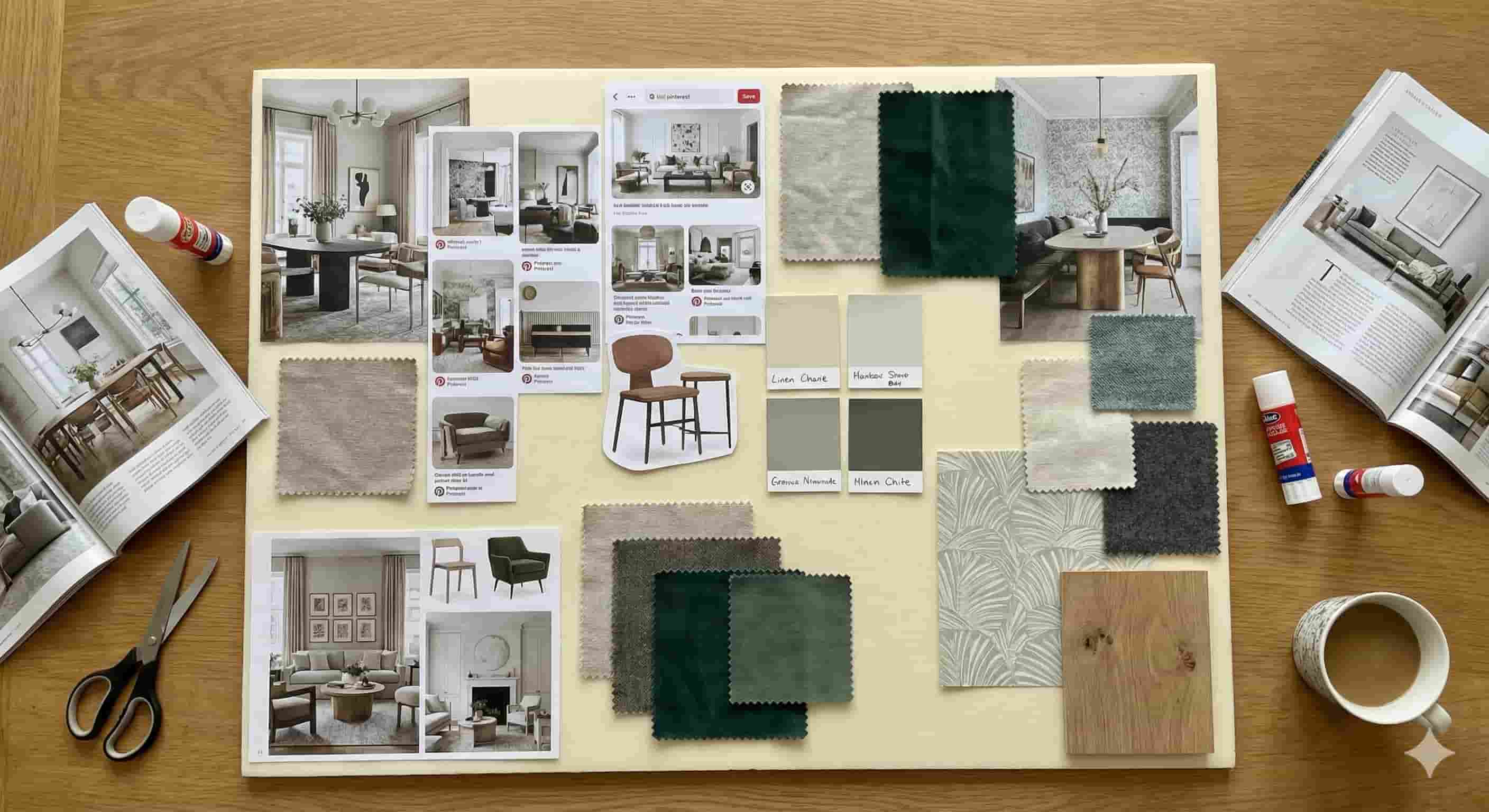 Ejemplo de moodboard hecho a mano