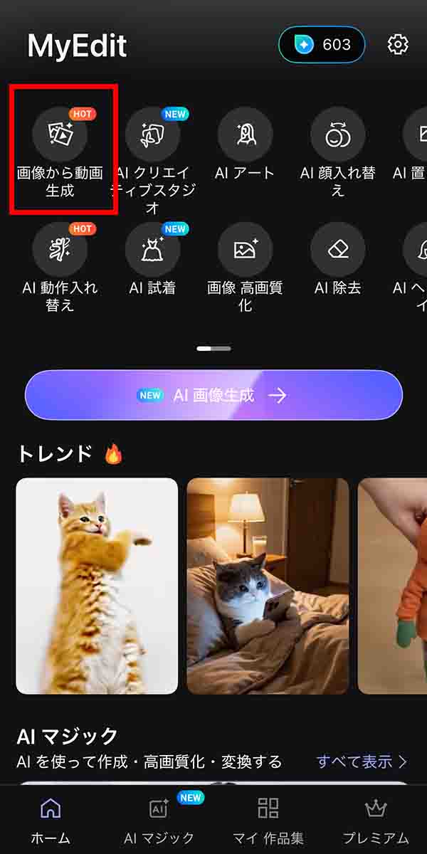 写真を動かすホーム