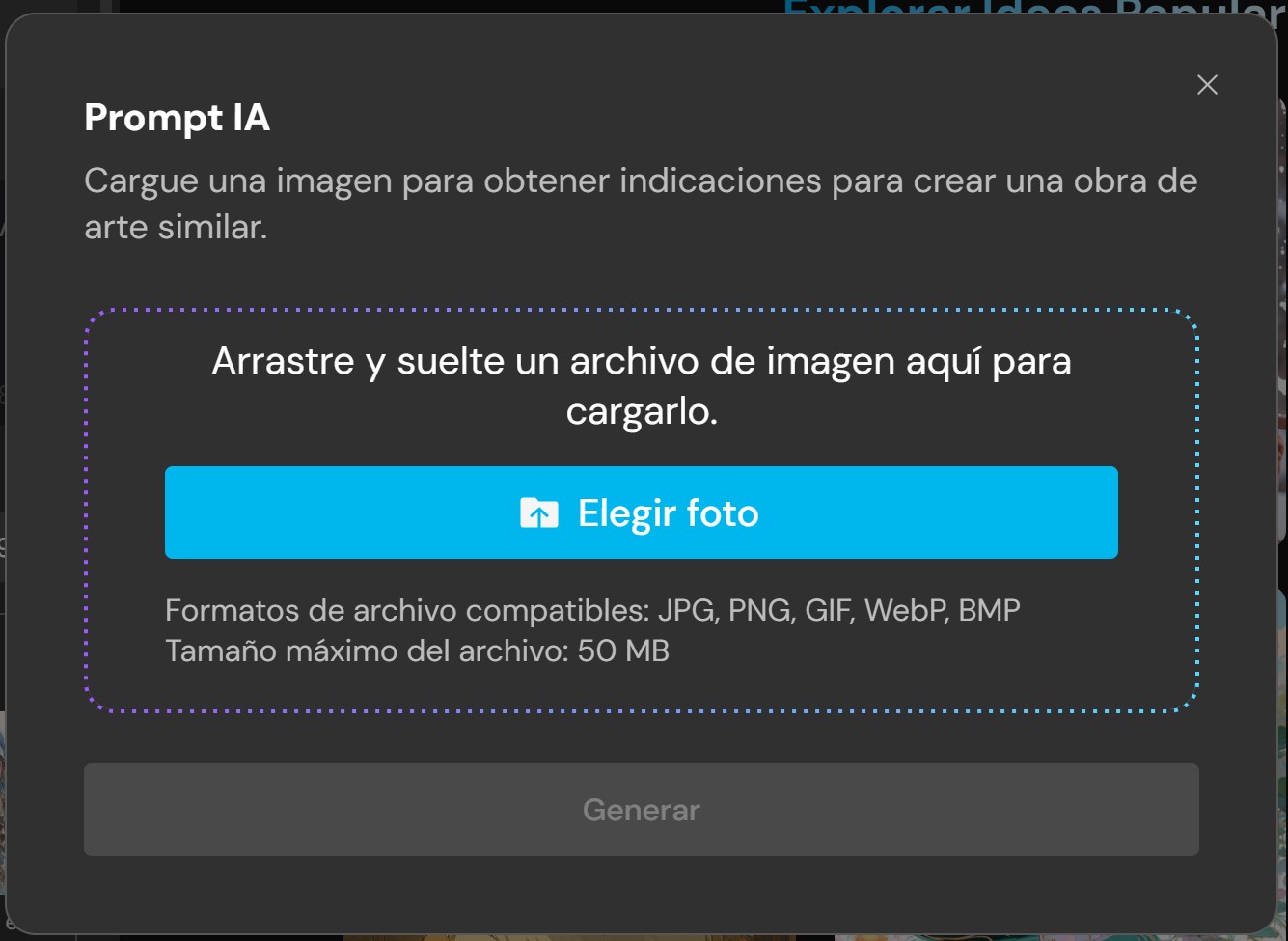 Generador de prompts a partir de imágenes de MyEdit