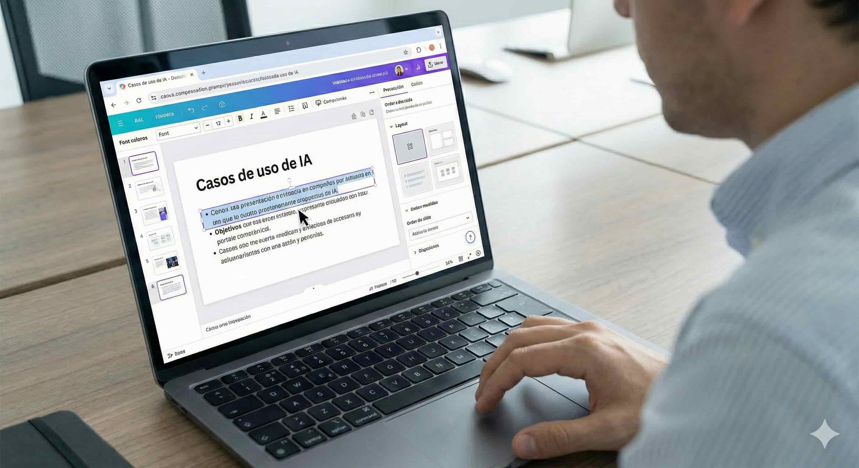 Imagen que ilustra el cuarto paso para crear un PPT con inteligencia artificial