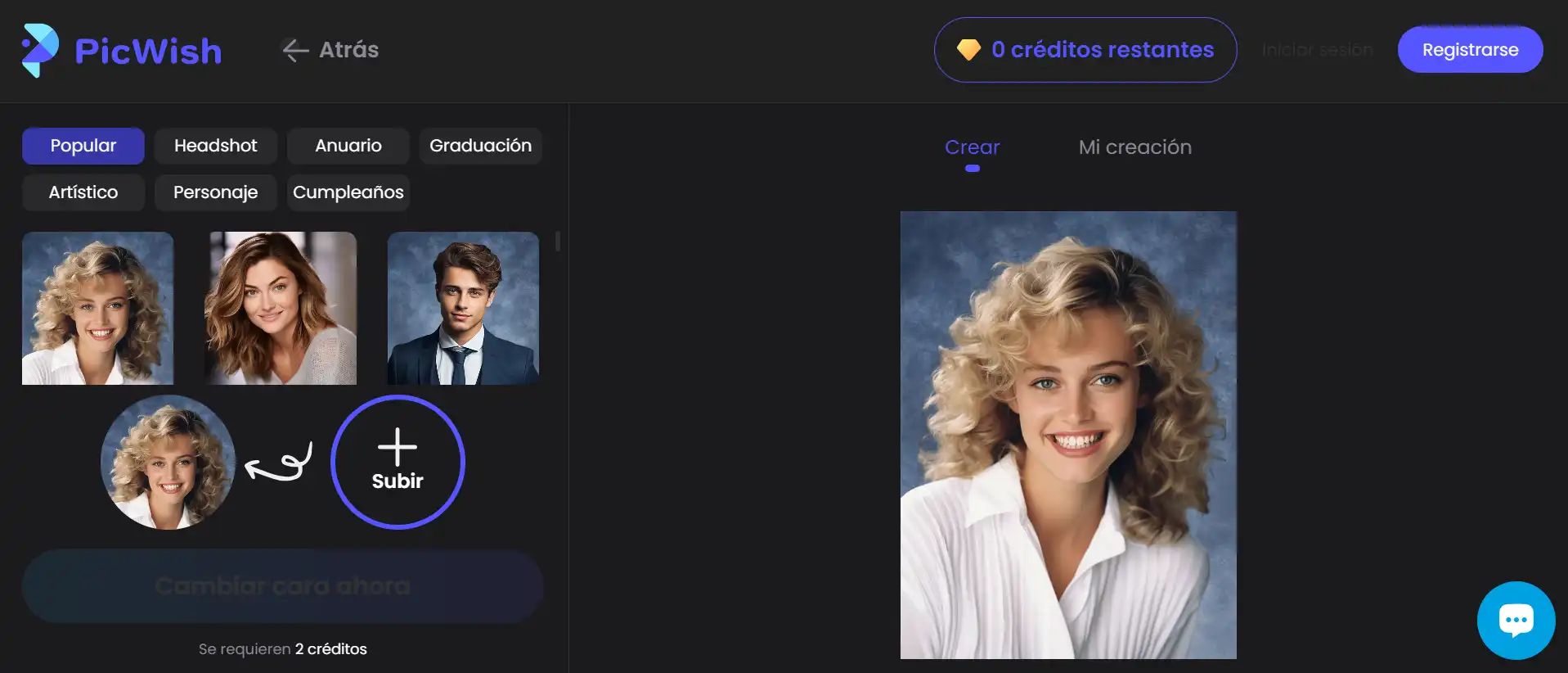 con cambio de rostro