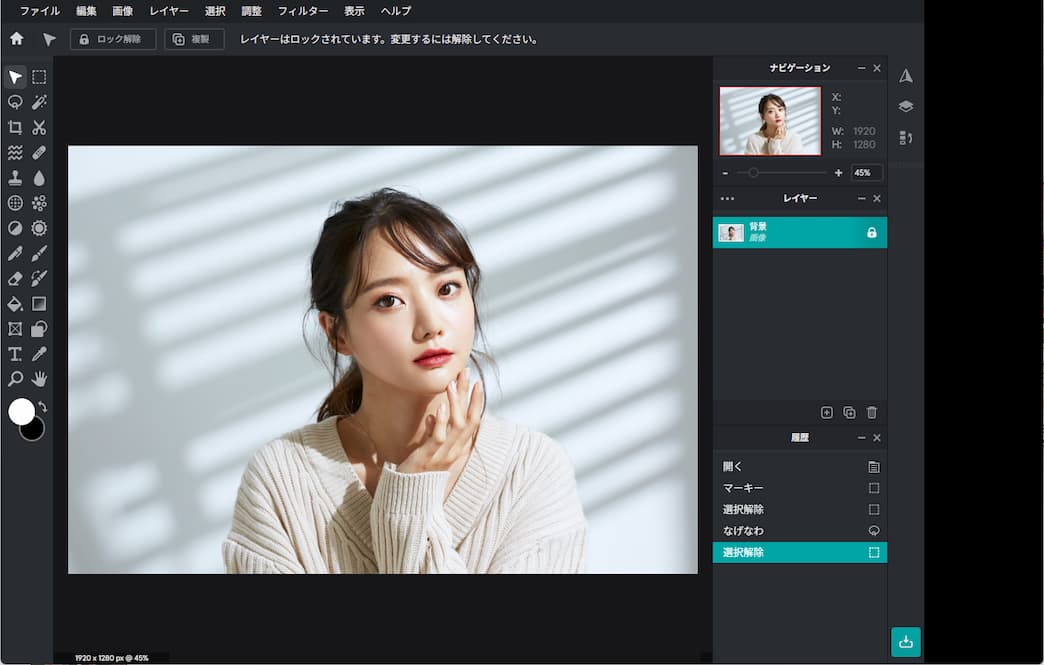 Pixlr インターフェース