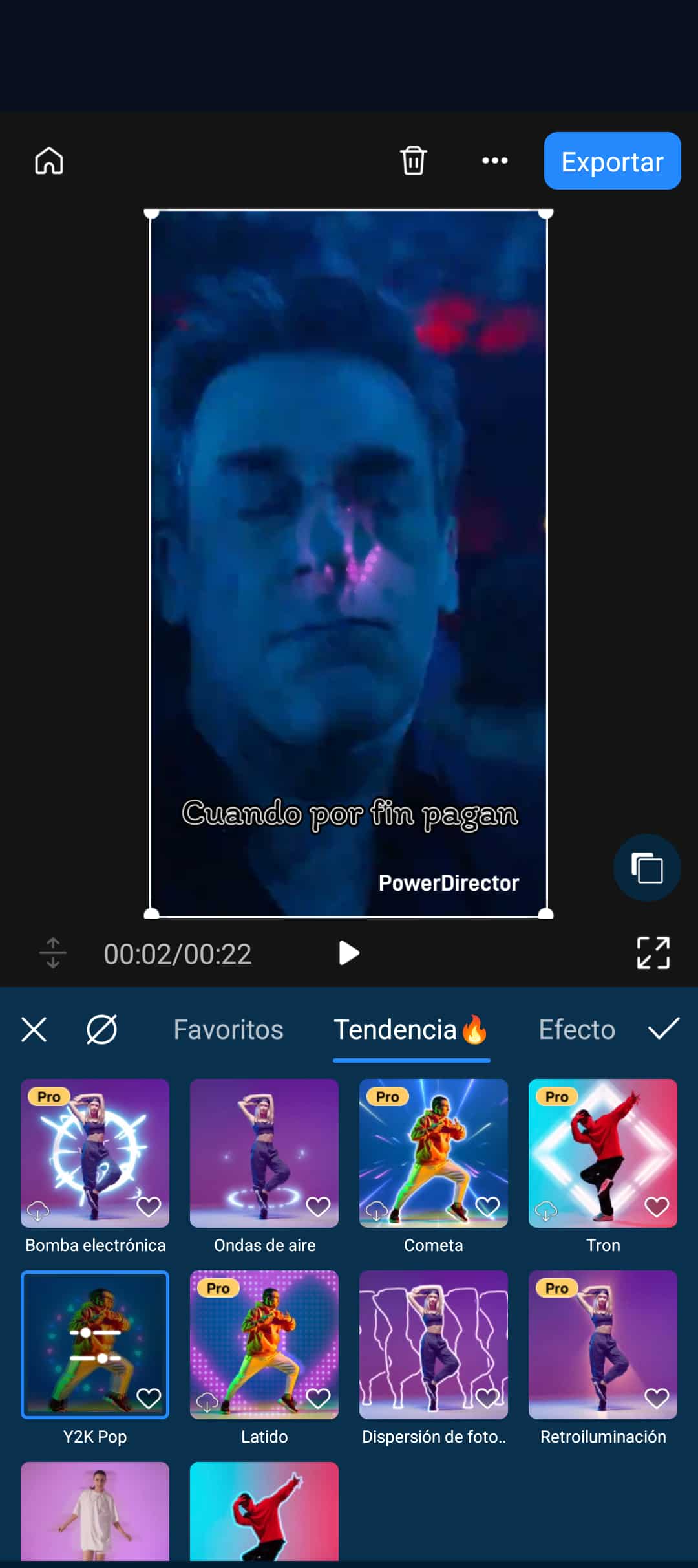 Agrega efectos al meme de Jon Hamm con PowerDirector