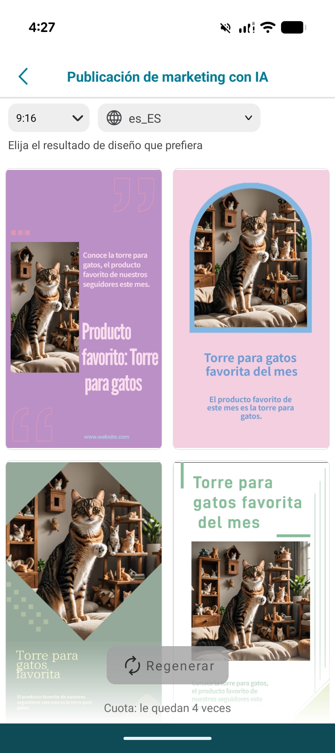 Resultados de publicación para marketing promocional