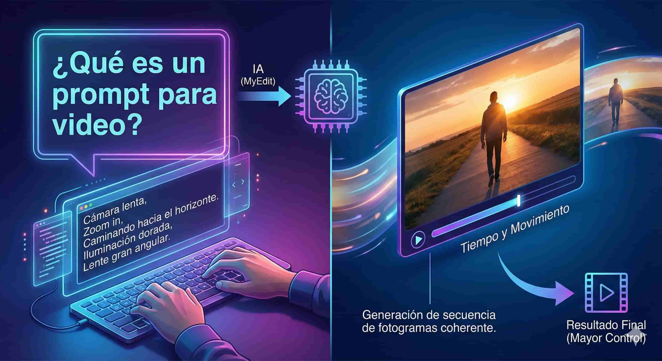 Infografía que muestra qué es un prompt para video