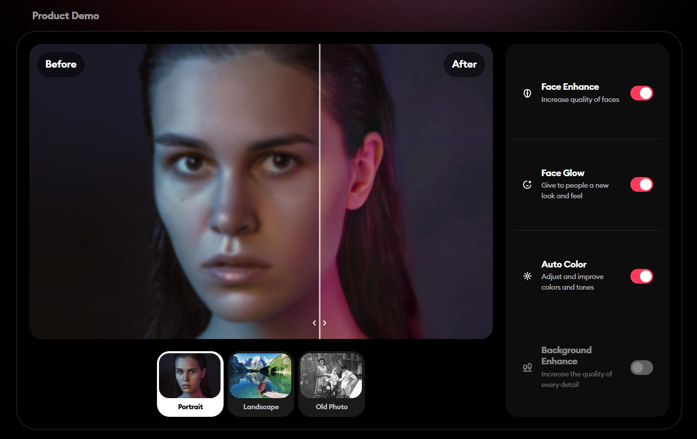 Demostración de las capacidades de Remini para mejorar fotos