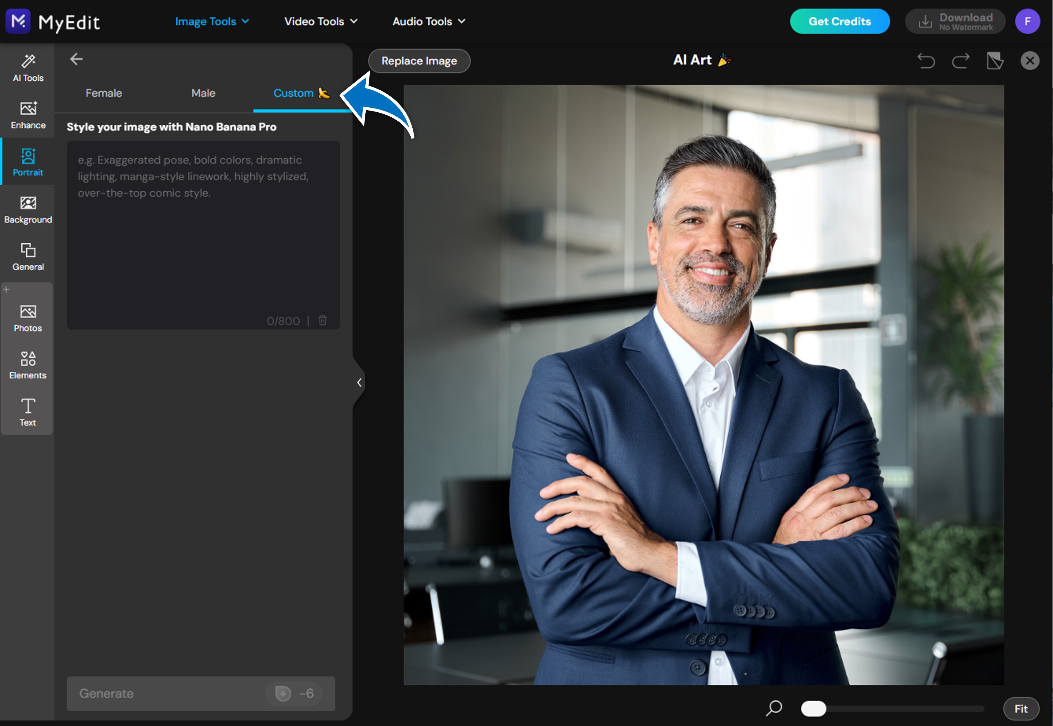 Ajouter un emoji sur une photo avec MyEdit AI Art Filter