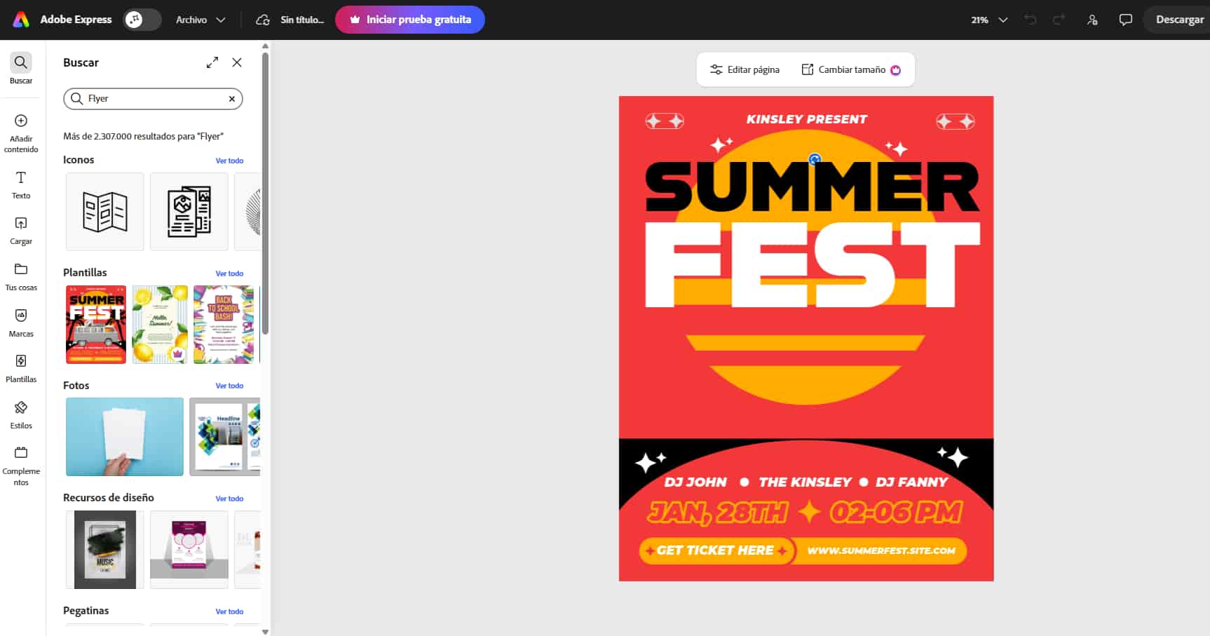 Adobe Express para hacer flyers