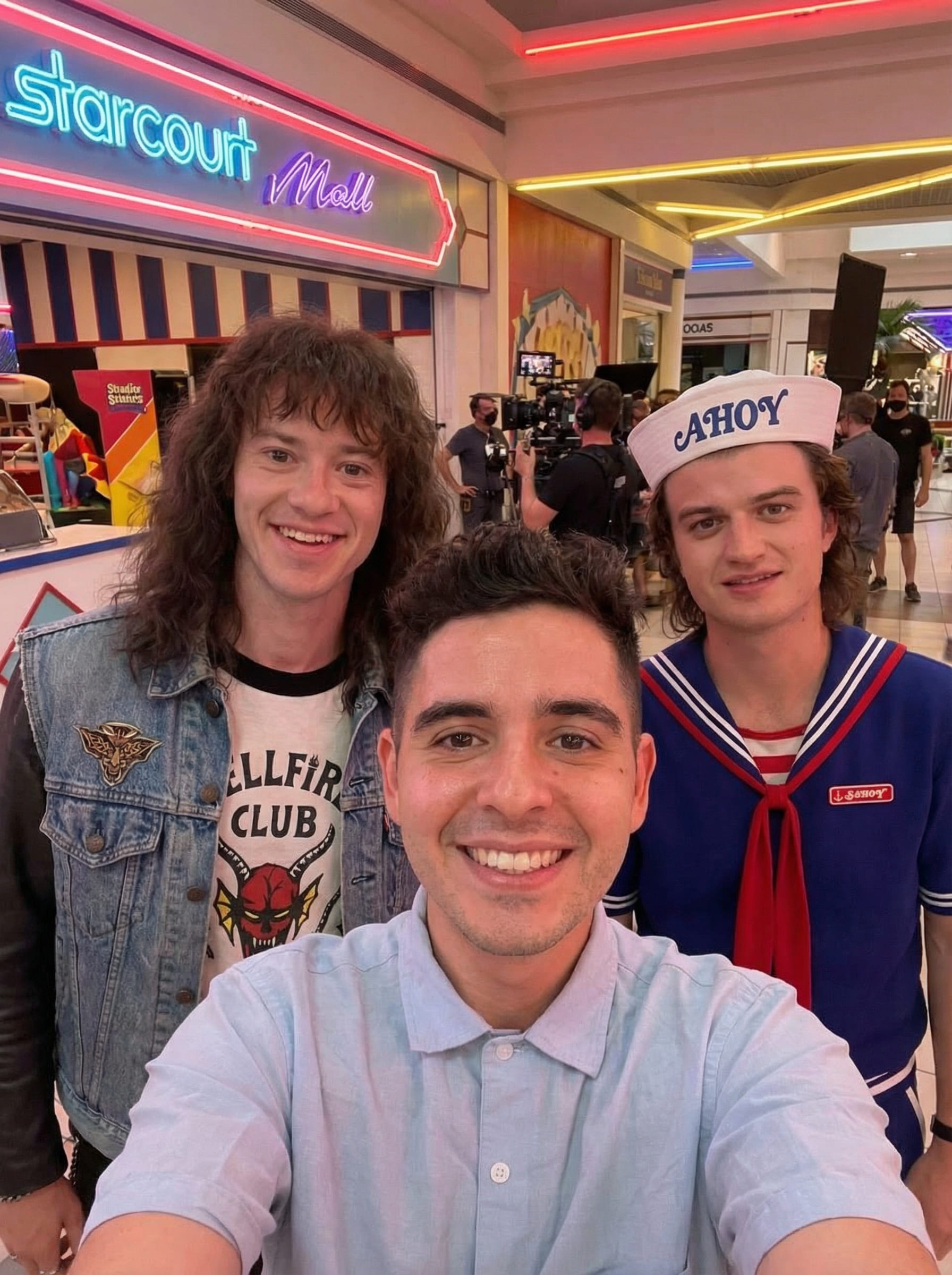 AI selfie with Stranger Things cast style