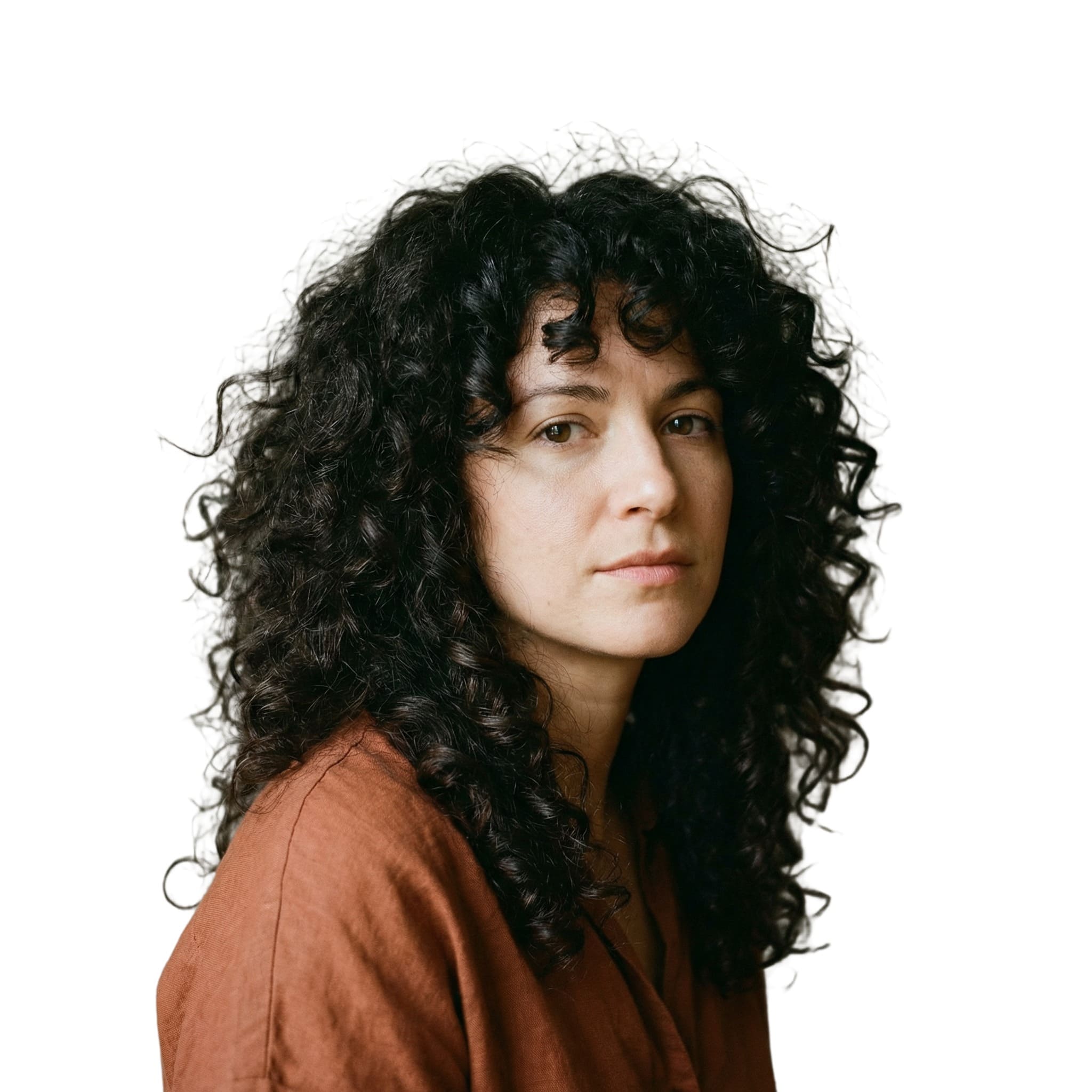 AI  removal result in PhotoDirector showing clean edges and preserved curly hair strands