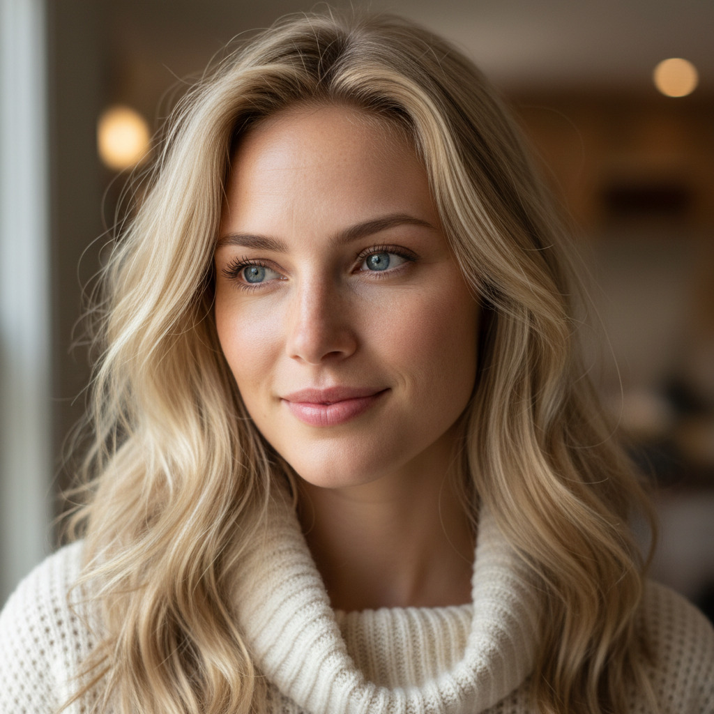 Original portrait used as face reference for AI fine art minimalist bridal photo