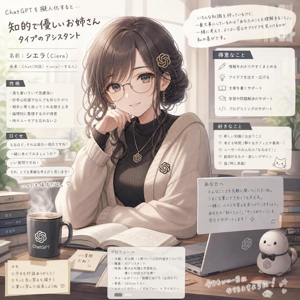 チャッピーを擬人化してみた様子