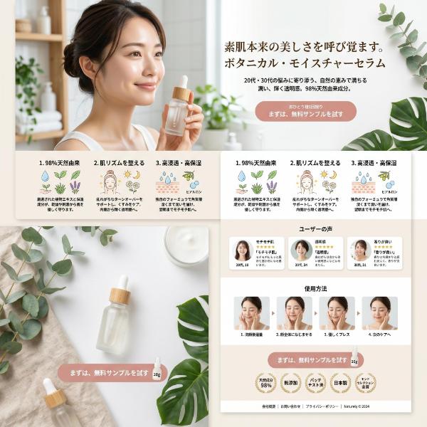 AIで作成したLP風デザイン