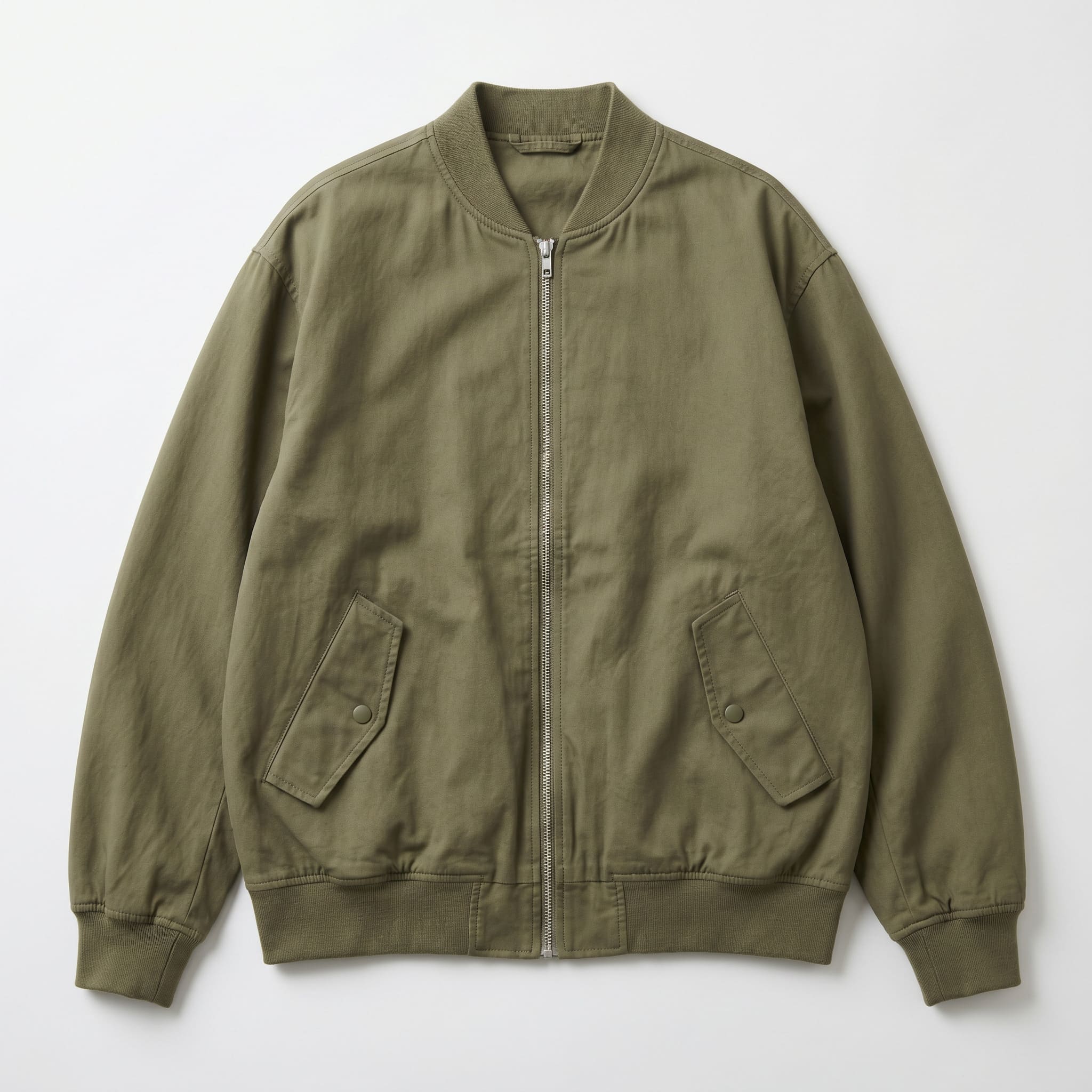 Flat lay photo of a casual jacket before AI Try-On