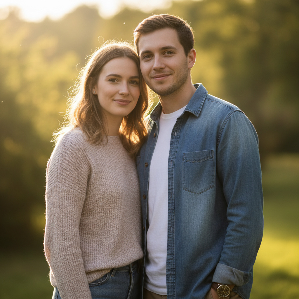 Original couple photo used as face reference for AI wedding photo generation