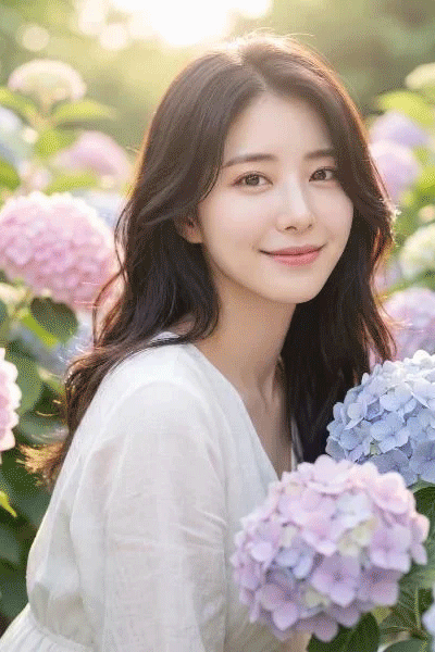 AI 紫陽花ポートレート