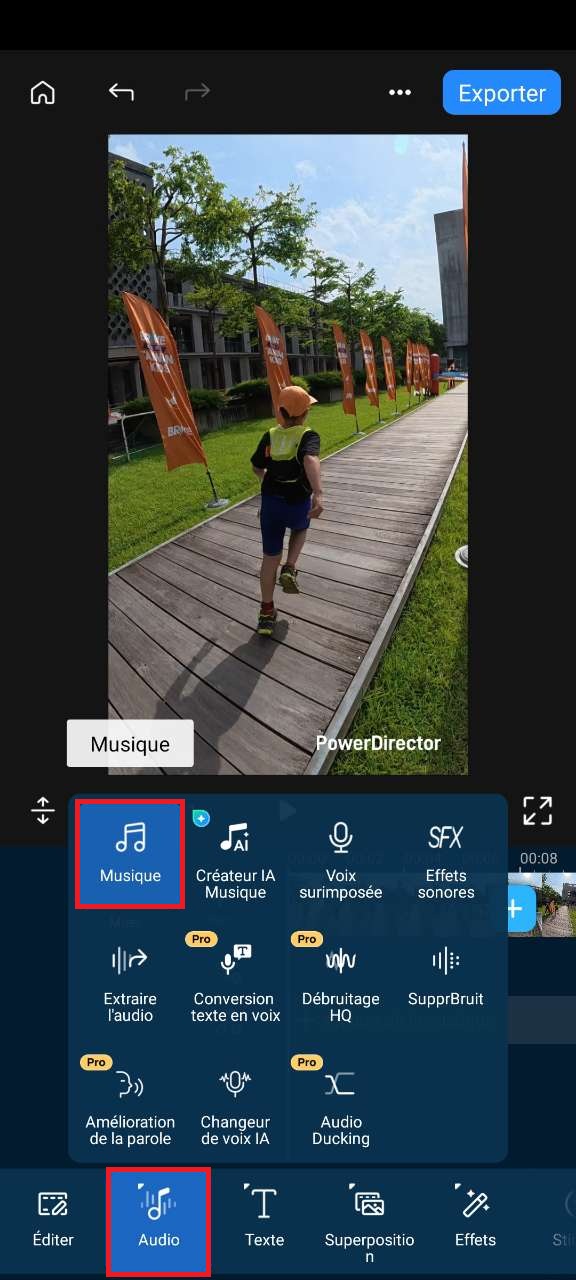 ajouter de la musique de fond sur powerdirector