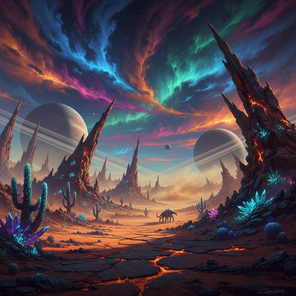 Planète désertique extraterrestre