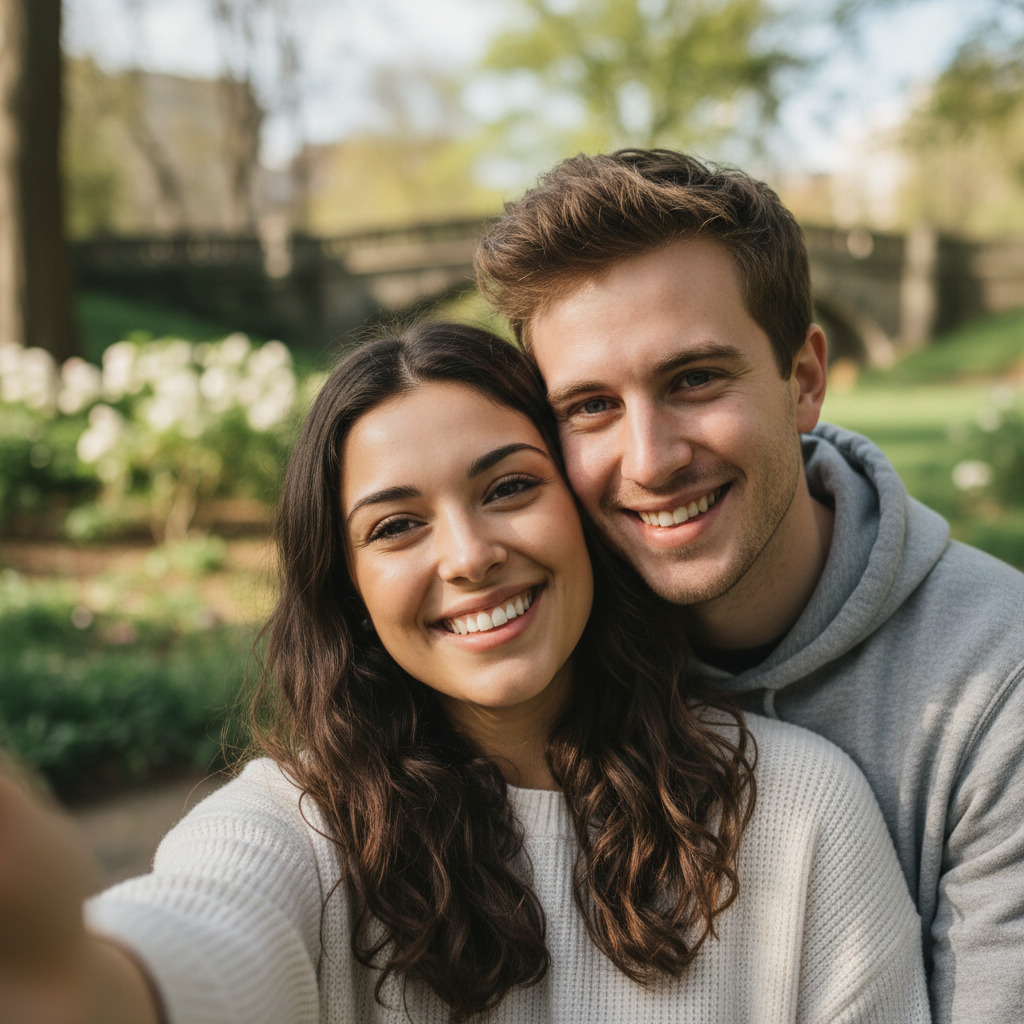 Original couple photo before anime illustration art filter