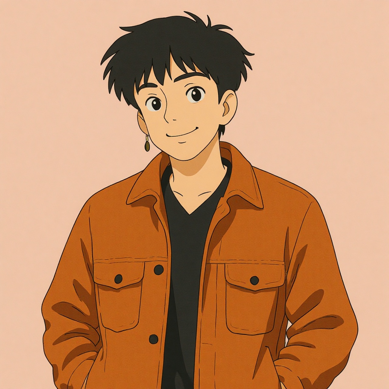 Cooles Anime-Profilbild für Jungen im modernen Streetwear-Stil.