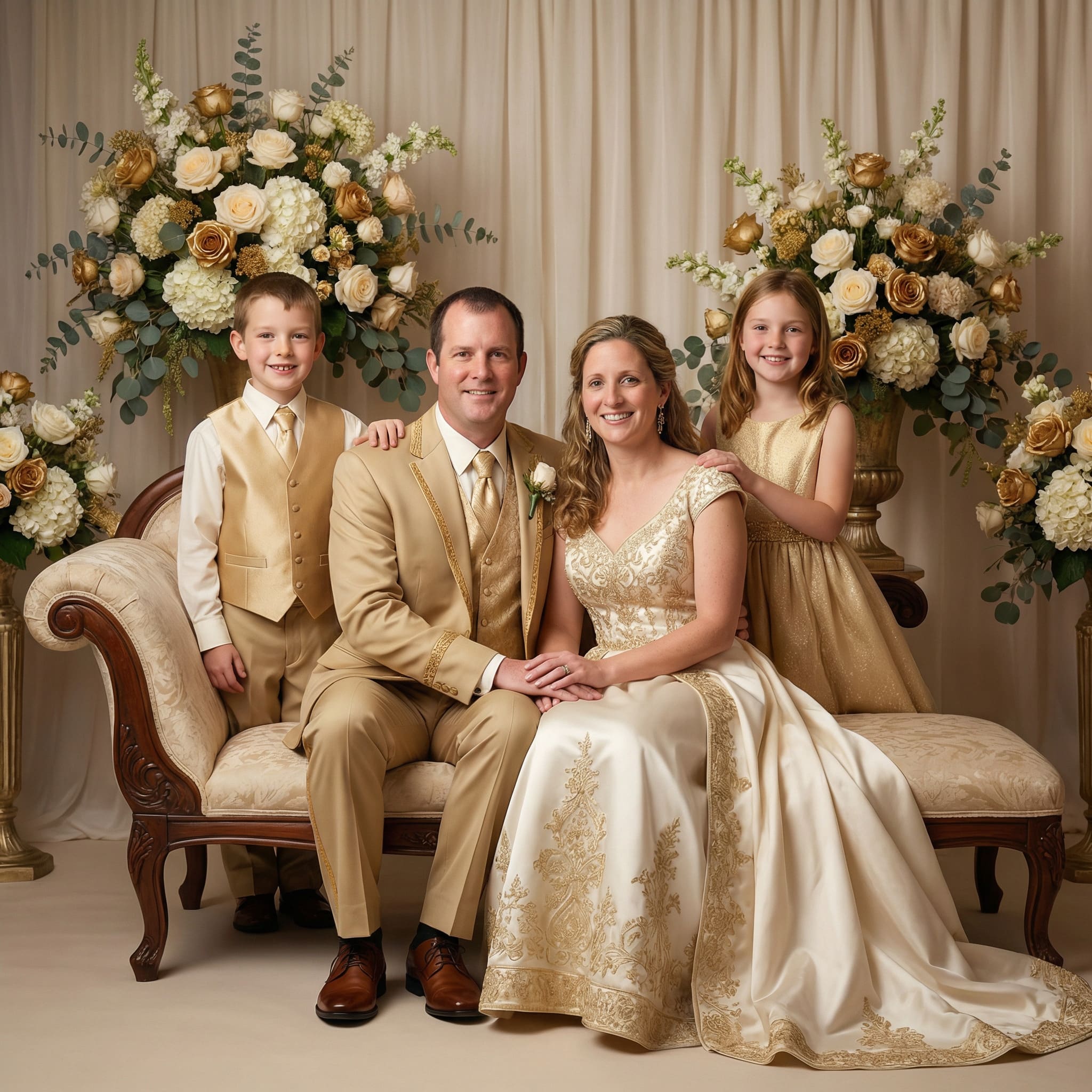 AI-generated parents anniversary family portrait