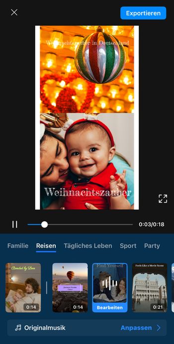 Automatisch aus Fotos und Clips ein Weihnachtsvideo erstellen